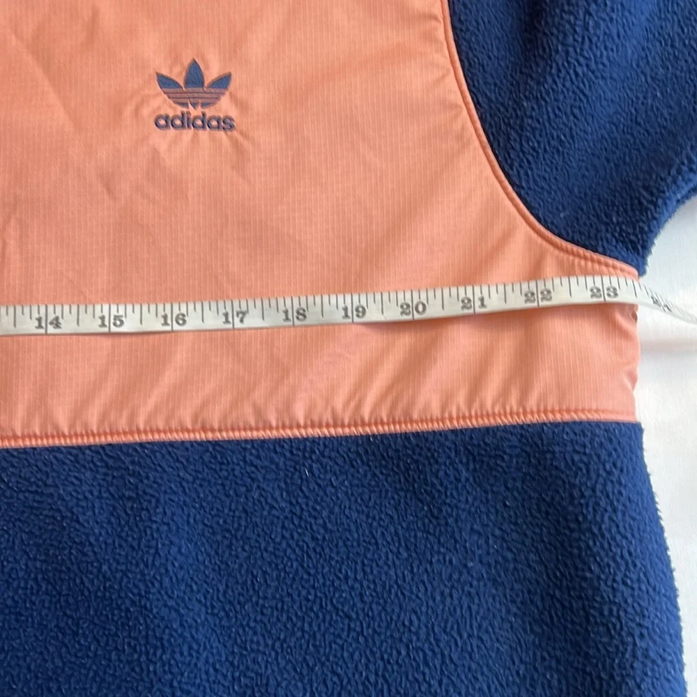 adidas Winterized 1/2 Zip Top Collegiate Navy/Chalk Coral Fleece Jacket SZ L